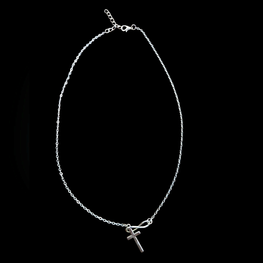 Silver Infinity Cross Necklace ♾️✝️